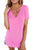 Sexy Solid Pink Soft Cage Front Women Top