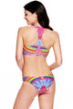 Sexy Sporty Tribal Print High Neck Swimsuit