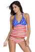 Sexy Stars and Stripes US Flag 2 pcs Tankini Swimsuit