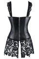 Sexy Steampunk Gothic Faux Leather Lace up Front Bustier Corset