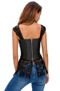 Sexy Steampunk Gothic Faux Leather Lace up Front Plus Bustier Corset