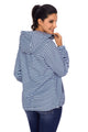 Sexy Striped Monogrammed Pullover Rain Jacket