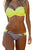 Sexy Striped Yellow Padded Gather Push-up Bikini Set