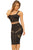 Sexy Studded Black Leatherette 2pcs Bandage Dress