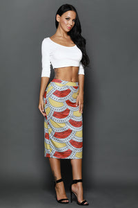 Sexy Stylish African Fashion Print Bodycon Midi Skirt