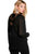 Sexy Stylish Crochet Back Wrap Front Black Blouse
