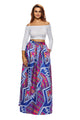 Sexy Stylish Diagram Block African Print Maxi Skirt