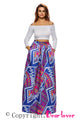 Sexy Stylish Diagram Block African Print Maxi Skirt