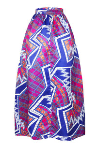 Sexy Stylish Diagram Block African Print Maxi Skirt