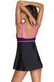 Sexy Stylish Double Shoulder Straps Black One-piece Swimdress