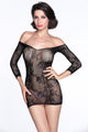 Sexy Sultry Off-shoulder Mesh Mini Chemise Dress
