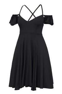 Sexy Sweet Sexy Black Backless Skater Dress