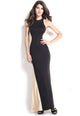 Sexy Swerve Halter Two-tone Evening Dress