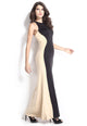 Sexy Swerve Halter Two-tone Evening Dress