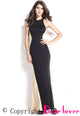 Sexy Swerve Halter Two-tone Evening Dress