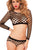 Sexy Swinger Fence Net Sleeved Cropped Panties Set