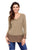 Sexy Tan Lace Sleeve and Hem Thermal Knit Sweater