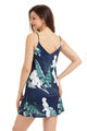 Sexy Tropical Palm Print Short Dress