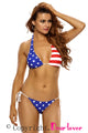 Sexy USA Tie Two Piece Bikini Swimsuit