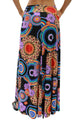 Sexy Vibrant African Print Black Maxi Skirt
