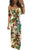 Sexy Vibrant Botanic Print Off-the-shoulder Maxi Dress