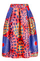 Sexy Vintage High Waist Africa Print A-lined Midi Skirt