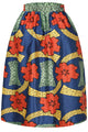 Sexy Vintage High Waist Floral A-lined Midi Skirt