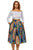 Sexy Vintage High Waist Paisley A-lined Midi Skirt