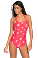Sexy Vintage Inspired 1950s Style Red Anchor Teddy Swimsuit