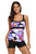 Sexy Violet Abstract Printed Camisole Tankini Top