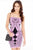 Sexy Violet Geometric Pattern Bodycon Bandage Dress