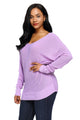 Sexy Violet Knit Sweater with Twist Back Detail