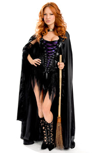 Sexy Vixen Vamp Party Dress with Cape and Sleeves