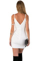 Sexy White Backless T-bar Design Sexy Hem Bodycon Dress
