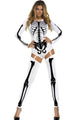 Sexy White Bad To The Bone Halloween Skeleton Costume