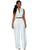 Sexy White Belted Wide Leg Jumpsuit