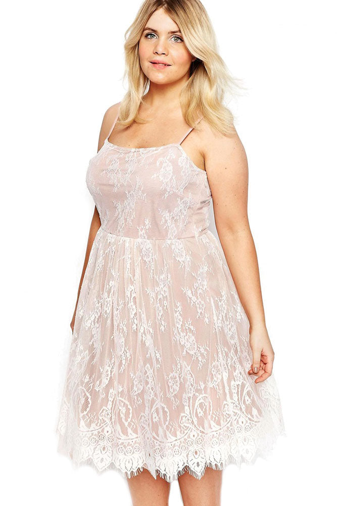 Sexy White Big Girl Sweet Lace Skater Dress SEXY AFFORDABLE CLOTHING Sexy White Big Girl Sweet Lace Skater Dress SEXY AFFORDABLE CLOTHING