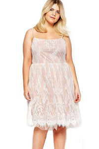 Sexy White Big Girl Sweet Lace Skater Dress