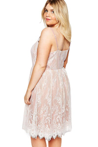 Sexy White Big Girl Sweet Lace Skater Dress