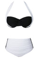 Sexy White Black Stylish Bicolor High Waist Swimsuit