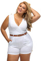 Sexy White Buckle Up Stylish Summer Romper