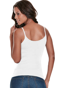 Sexy White Caged Front Detail Cami Top