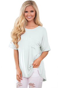 Sexy White Chic Relaxing Fit Pocket Front Hollow-out Blouse