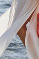 Sexy White Chiffon Slit Beach Maxi Sundress