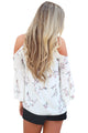 Sexy White Cold Shoulder Spring Blossoms Top