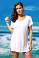 Sexy White Cozy Short Sleeves T-shirt Cover-up