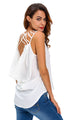 Sexy White Cut out Draped Back Clubwear Top