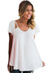 Sexy White Cutout Cold Shoulder Flowy Top