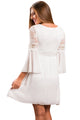 Sexy White Dreamy Lace Top Elegant Swing Dress