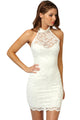 Sexy White Elisa Sweetheart Halterneck Lace Dress